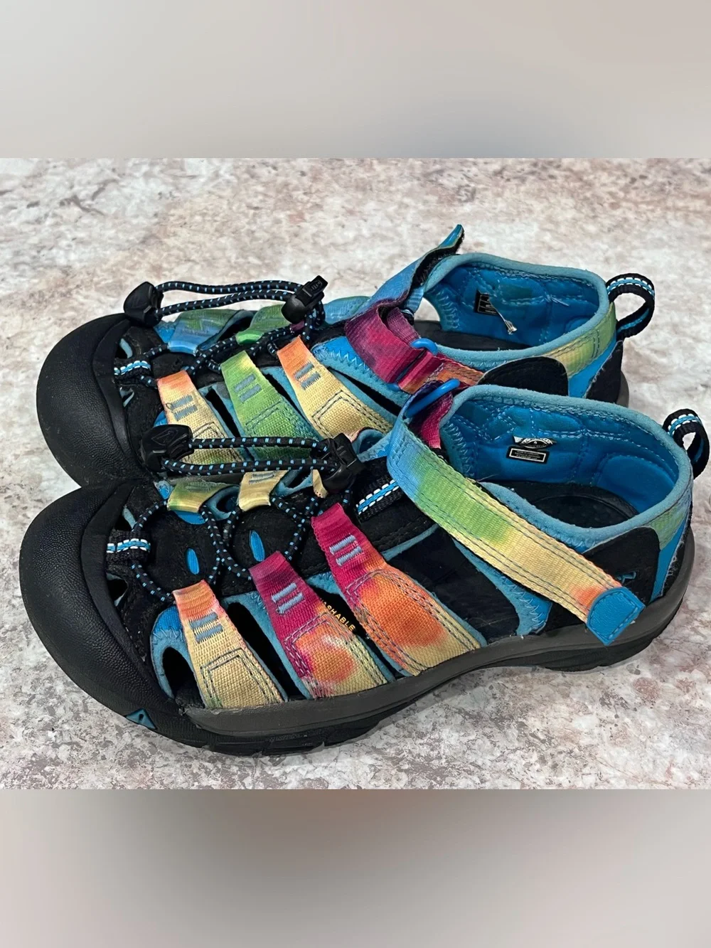 Keen Little Kids' Newport H2 Rainbow Tie Dye Sz 2